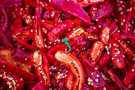 pimientos rojos limpios y cortados