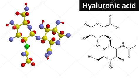 Representación de la estructura del ácido hialurónico y su formación de redes