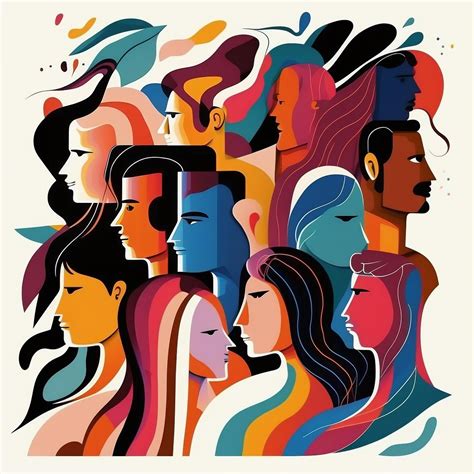 Ilustración de la diversidad sexual femenina y empoderamiento