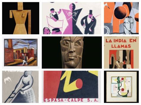Collage de obras representativas de las vanguardias artísticas que influyeron en el diseño gráfico.