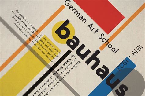 Ejemplo de diseño tipográfico moderno de la Bauhaus.