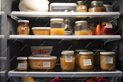 Congelador organizado con alimentos etiquetados