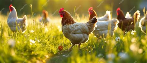 gallinas criollas pastando en libertad