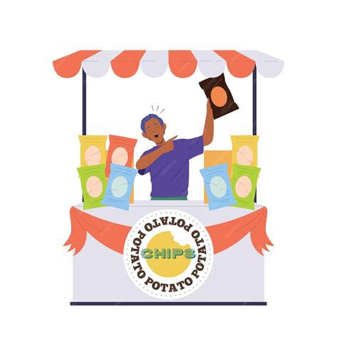 Ilustración de Monsieur Fritz vendiendo papas fritas en una feria belga del siglo XIX