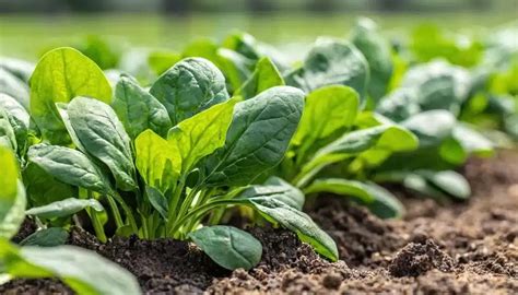 Campo de espinacas frescas listas para la cosecha