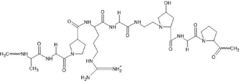 Infografía sobre la composición molecular de la gelatina y su estructura proteica.