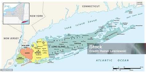 Mapa histórico de Long Island, Nueva York o Kingsport, Tennessee, ilustrando los posibles lugares de origen del cóctel.