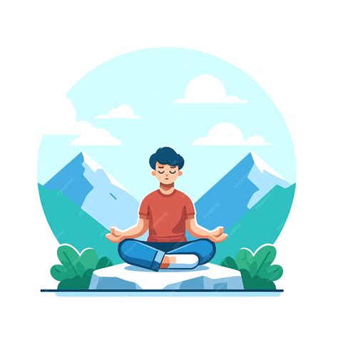 Ilustración de una persona meditando mientras se desconecta de dispositivos digitales