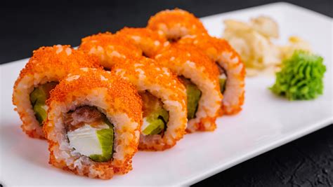 Masago en sushi o en un plato de gastronomía fusión