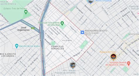 Mapa del Barrio San Diego con los puntos de interés gastronómicos marcados.