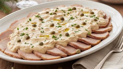 Imagen de un plato de vitel toné listo para servir.