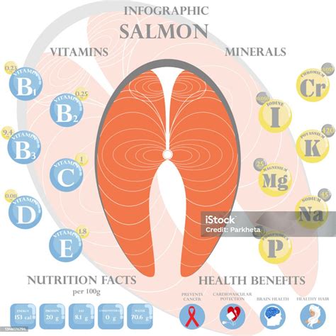 Infografía: perfil nutricional del salmón con porcentajes de Omega-3, proteínas, vitaminas y minerales