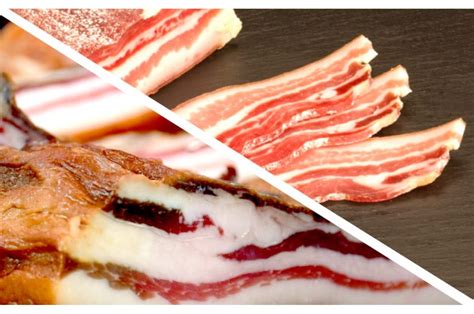 Comparación visual de panceta, tocino y bacon