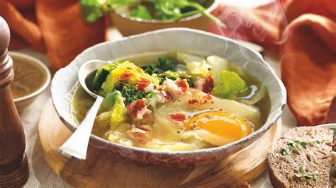 Ilustración de diferentes tipos de sopas calientes y reconfortantes.