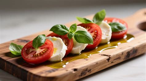 Infografía mostrando la selección de ingredientes: tomate, mozzarella y albahaca