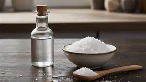 Preparación de la mezcla de vinagre y maicena en un recipiente