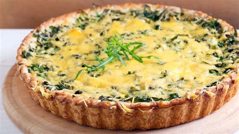 Esquema de tiempos de preparación de la tarta de espinaca y ricota