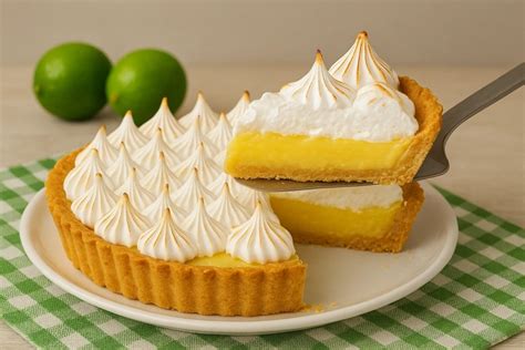 Pie de limón clásico con merengue dorado