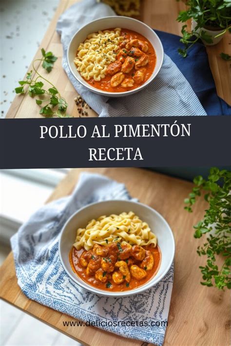 Pasta de pollo al pimentón en un cuenco