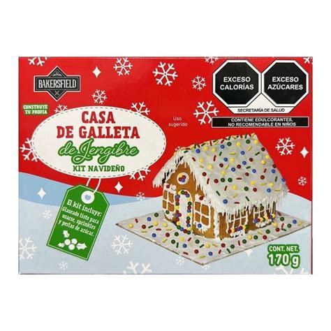 Kit de casa de galleta de jengibre con todos los elementos listos para usar