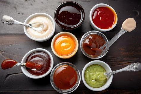 Foto: Variedad de salsas de soja en cuencos