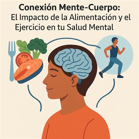 Ilustración que representa la conexión entre la selección de alimentos y la salud física y mental.