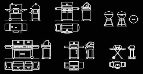 Diseño de bloques AutoCAD de parrillas en vistas 2D (planta, alzado, isometría)