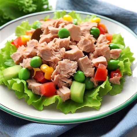 Plato de salpicón de atún con atún fresco cocido y verduras