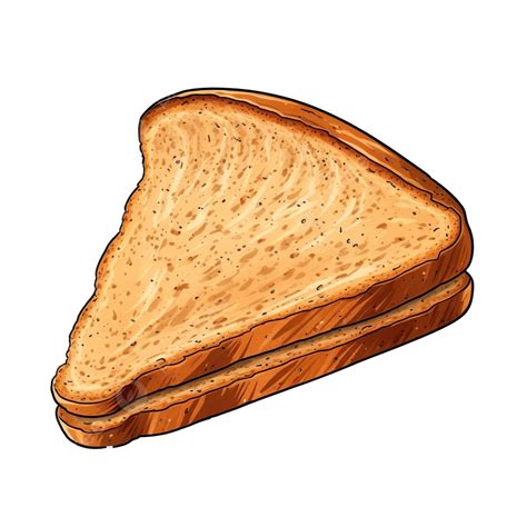 Ilustración de una rebanada de pan sobre arroz