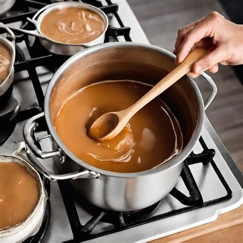 Mujer artesana removiendo manjar en una olla de cobre