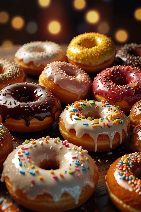 Variedad de donas glaseadas y decoradas