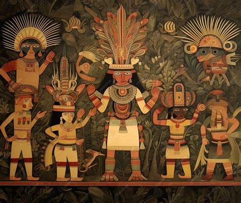 Ilustración de indígenas precolombinos preparando arepas