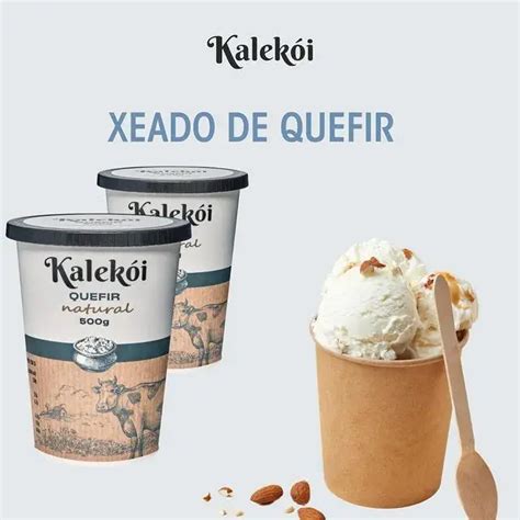 Fotografía de helado artesanal de kéfir servido en un cuenco con una textura cremosa