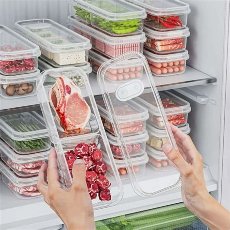 Refrigerador con pescado en recipientes herméticos y hielo