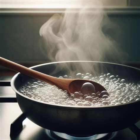 Olla hirviendo a fuego lento con frijoles cocinándose con hierbas y cebolla.