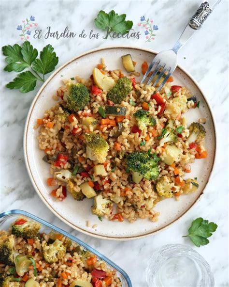 Plato de Arroz a la Española con Arroz Integral