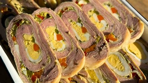Matambre vegano arrollado, listo para servir