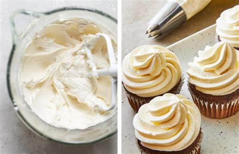 Comparativa visual de texturas de buttercream, crema de queso y crema pastelera