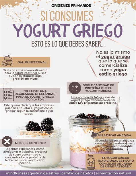 infografía de beneficios del yogur griego y comparación con yogur tradicional