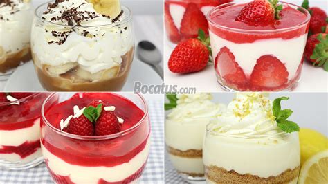 Diseño de varios postres sin horno