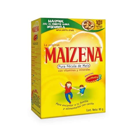 Caja antigua de Maizena y empaque moderno