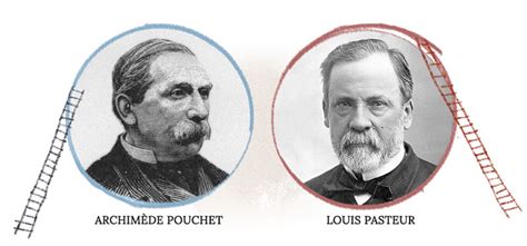 Ilustración de la polémica entre Pasteur y Pouchet sobre la generación espontánea