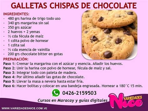 Infografía de los pasos para hacer galletas de chips de chocolate