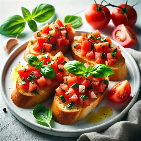 Foto: Bruschetta clásica con tomate y albahaca fresca