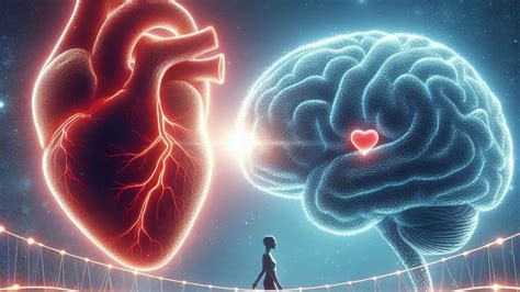 Ilustración de un corazón sano y un cerebro con conexiones activas.