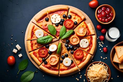 Fotografía de una pizza con diferentes ingredientes claramente visibles
