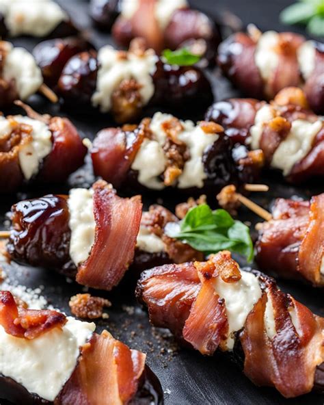 Dátiles envueltos en bacon al brandy
