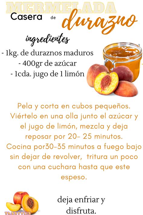 Ingredientes para mermelada de durazno sobre una mesa de cocina