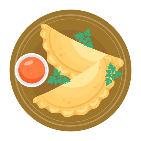 Ilustración de diferentes empanadas con variados rellenos y decoraciones