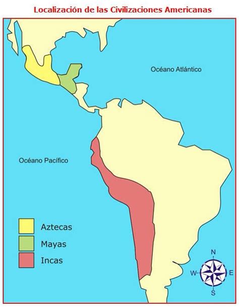 Mapa de las principales civilizaciones precolombinas y sus cultivos nativos